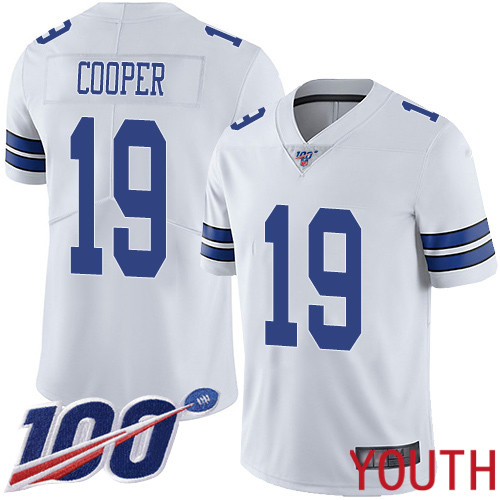 Youth Dallas Cowboys Limited White Amari Cooper Road #19 100th Season Vapor Untouchable NFL Jersey->youth nfl jersey->Youth Jersey